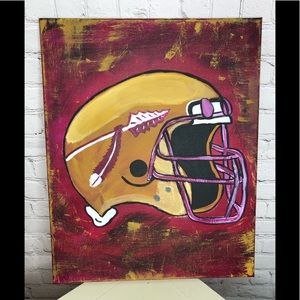 Brand New-Original Canvas Painting.  FSU Helmet